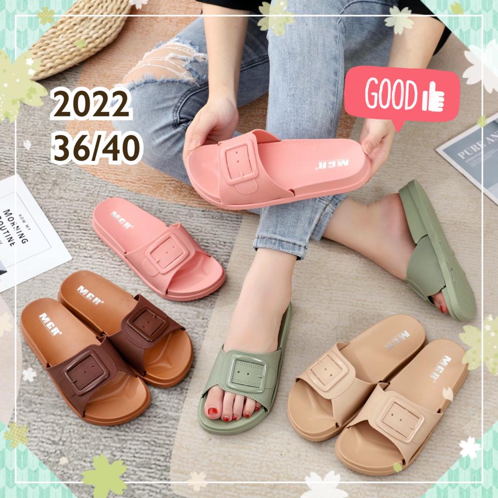 Sandal Slop Jelly Wanita Gesper besar Simple Polos Cantik Casual Elegan Tebal Impor MGR Mokaya Balance(2022)/ Size 36-40 )