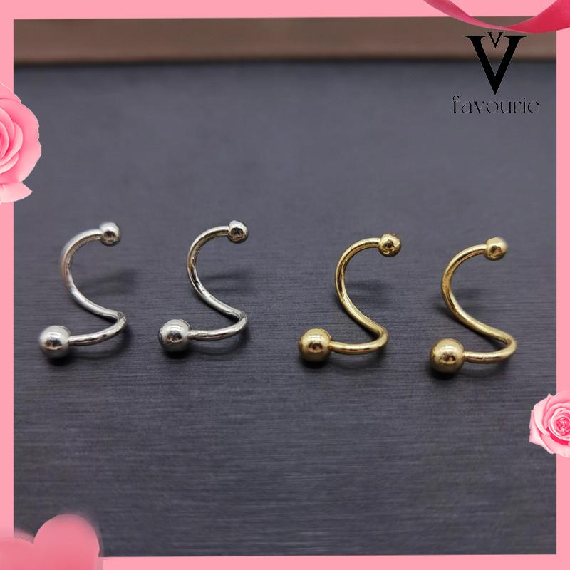 [COD]Anting musim semi sederhana, Retro Hong Kong Style, ceruk pribadi, anting-anting spiral lapisan ganda,-FA