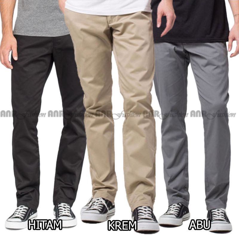 CELANA CHINO panjang pria slimfit KERJAHARIAN Santai Casual Formal