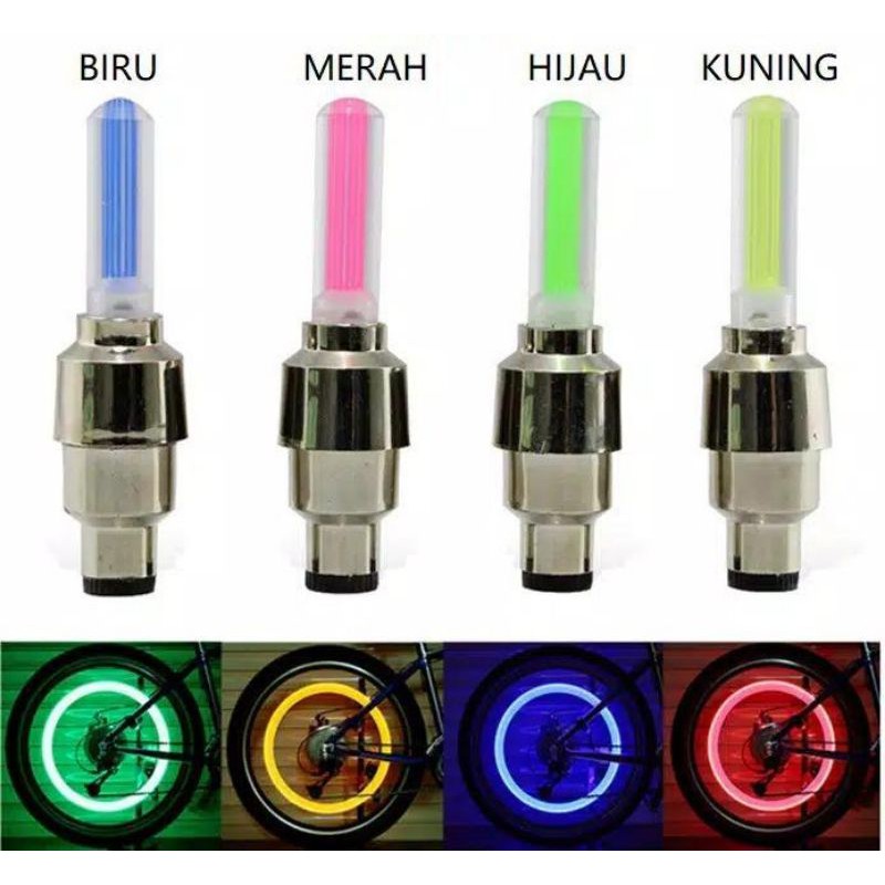 Medan Termura/Tutup Pentil Led Ban Motor Bike car Tire Neon Wheel Led Mobil