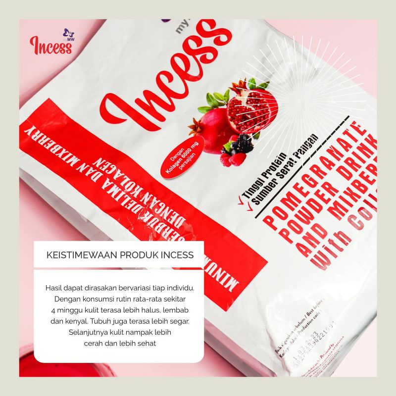 INCESS COLLAGEN DRINK MINUMAN COLLAGEN GLUTATHIONE ANTIOKSIDAN SUPLEMEN KECANTIKAN