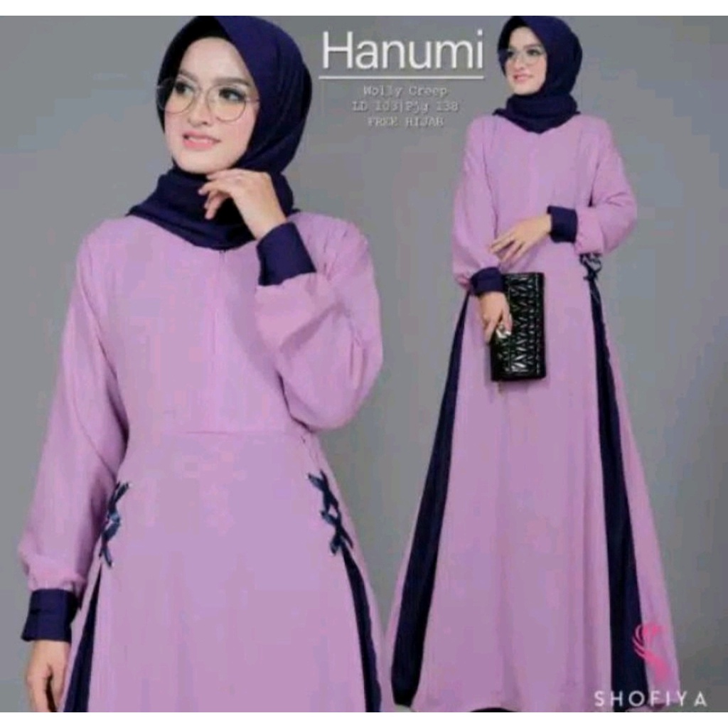 bisa COD (BAYAR DI TEMPAT) Hanumi maxy/dress gamis terlaris size S,M,L,XL gamis terbaru/baju wanita/pakaian muslim wanita/gamis JUMBO/baju cantik/perempuan-5