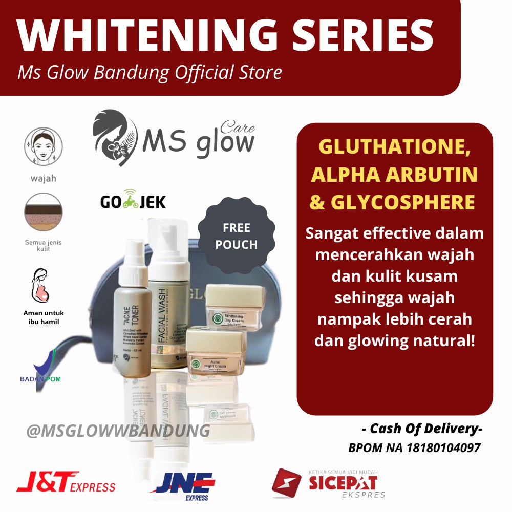 MS GLOW WHITENING SERIES ORIGINAL SKINCARE PEMUTIH WAJAH GLOWING BPOM BANDUNG