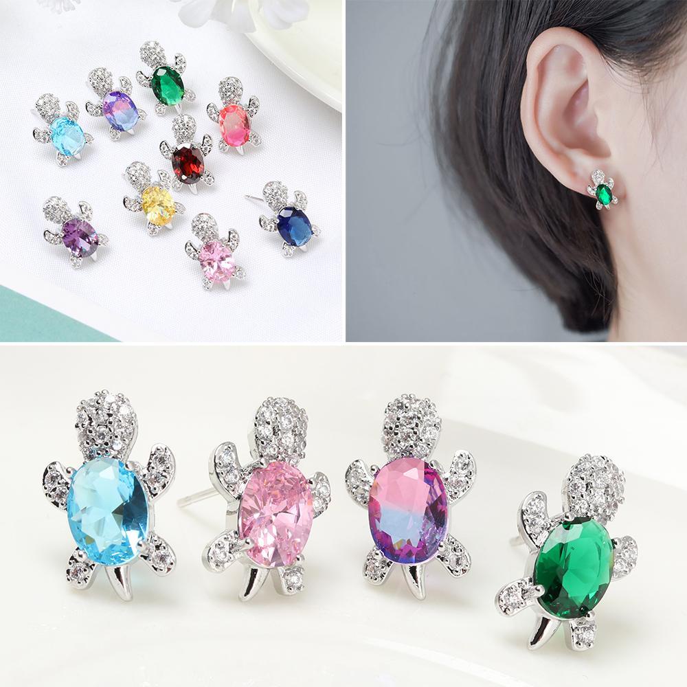 Anting Tusuk LILY Oval Multicolor Vintage Turtle Shaped