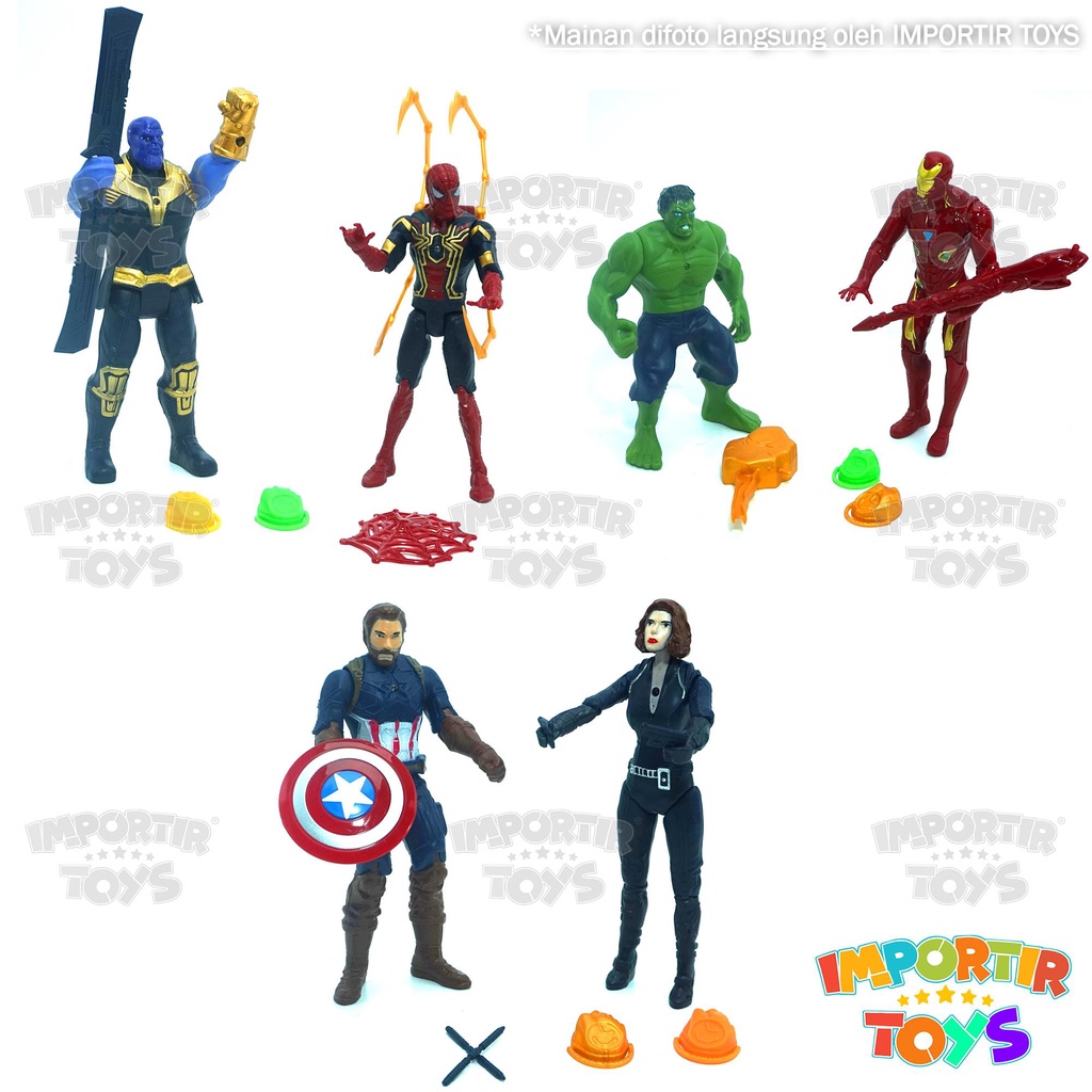 Set Figure Avengers 2 Pcs Marvel Mainan Anak dgn Lampu Bercahaya