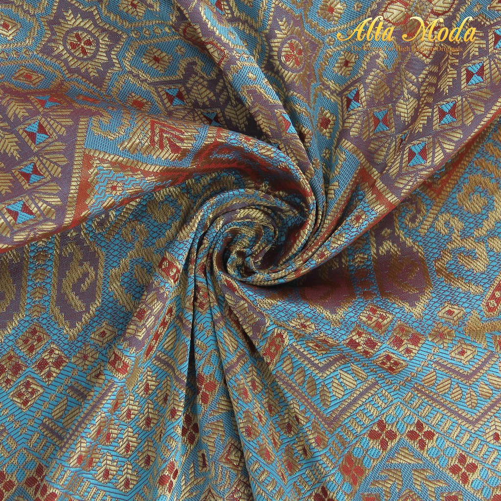 

Alta Moda Songket Motif Palembang Tosca Mix Benang Gold (1M)