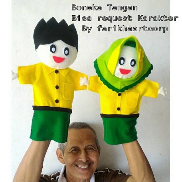 Boneka tangan flanel profesi bisa request karakter kado