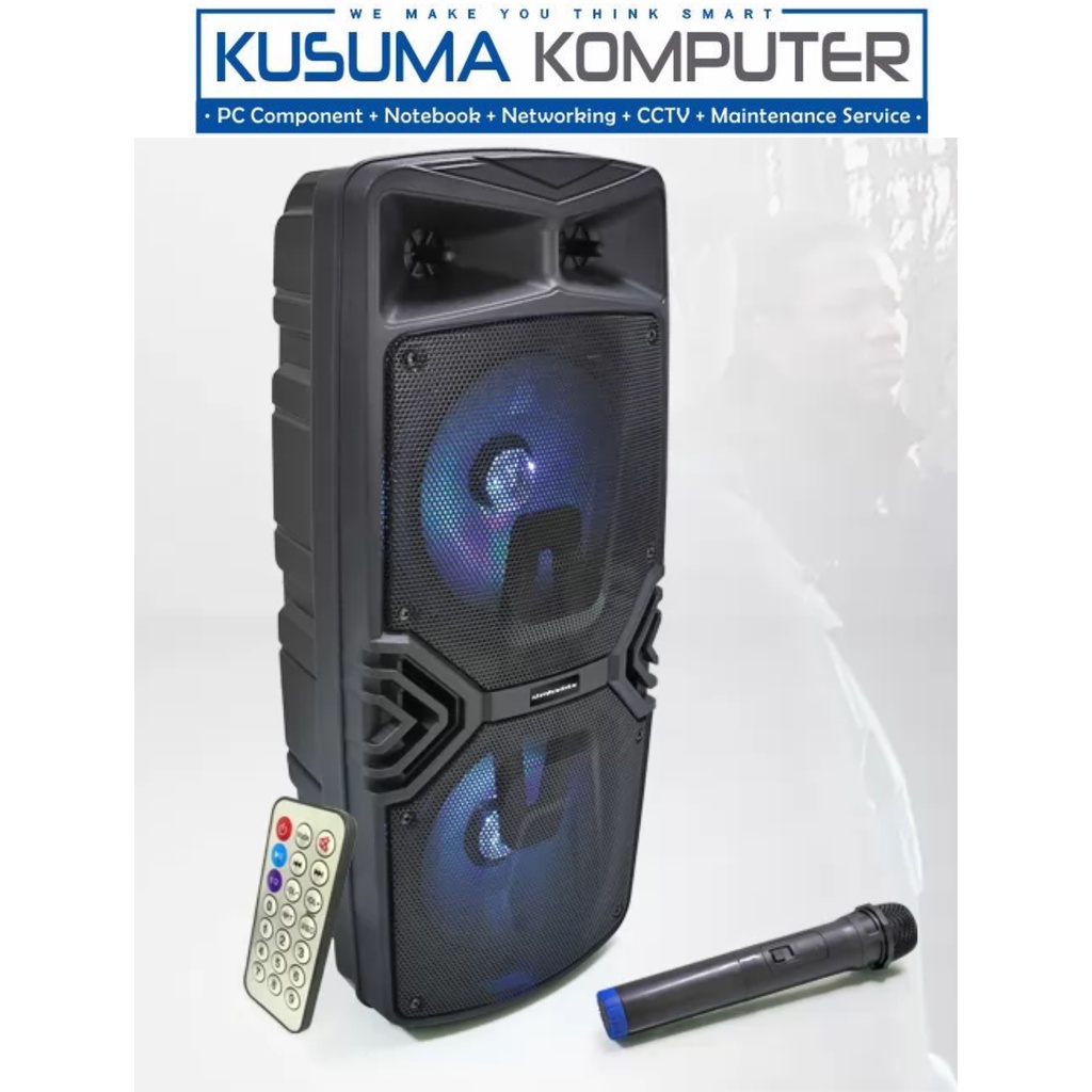 Speaker Karaoke Simbadda CST 28N Remote + 2 Mic , LED Display , Bluetooh , SD Card, USB