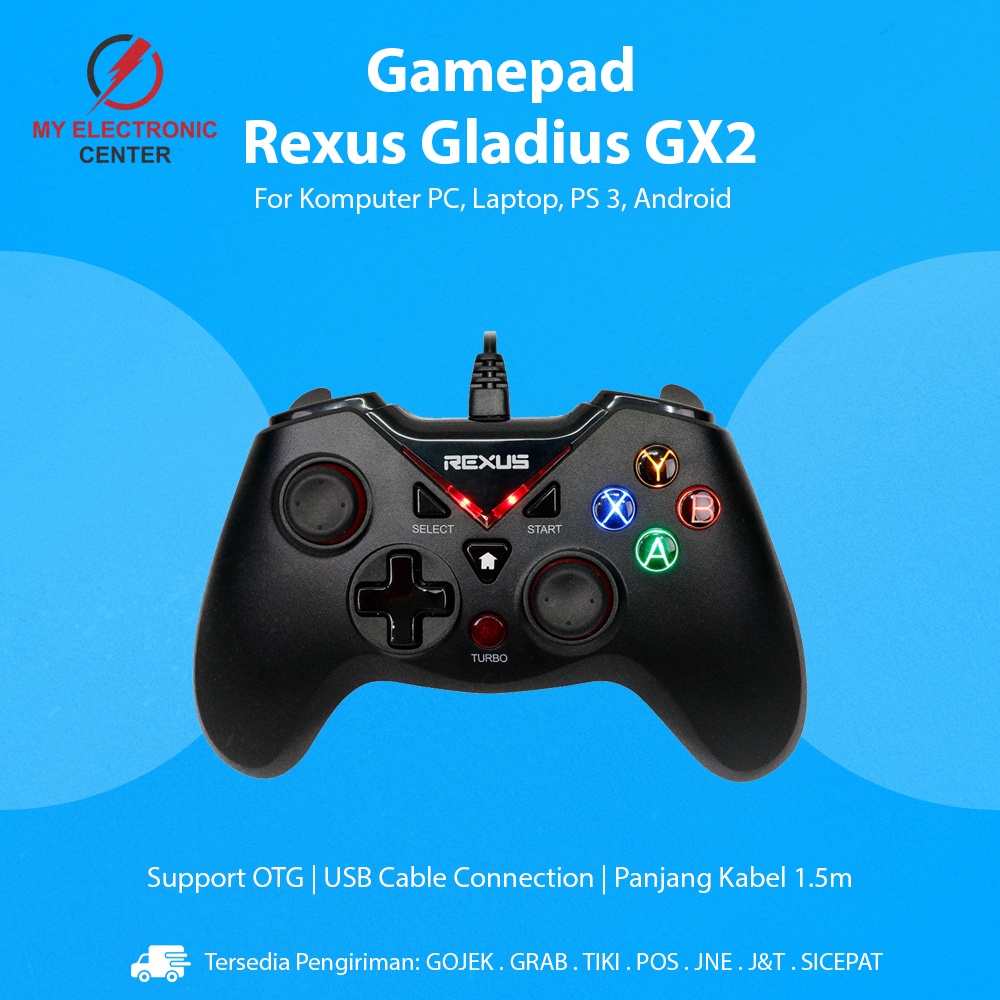 Gamepad Rexus Gladius GX2 USB Cable Stick Gaming Android PC Laptop PS
