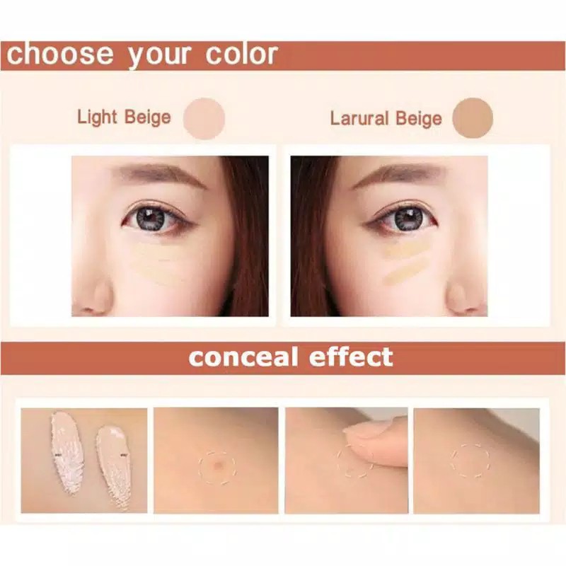 Concealer Wajah Cair / Penutup Noda Jerawat Dan Flek Hitam / Penutup Mata Panda