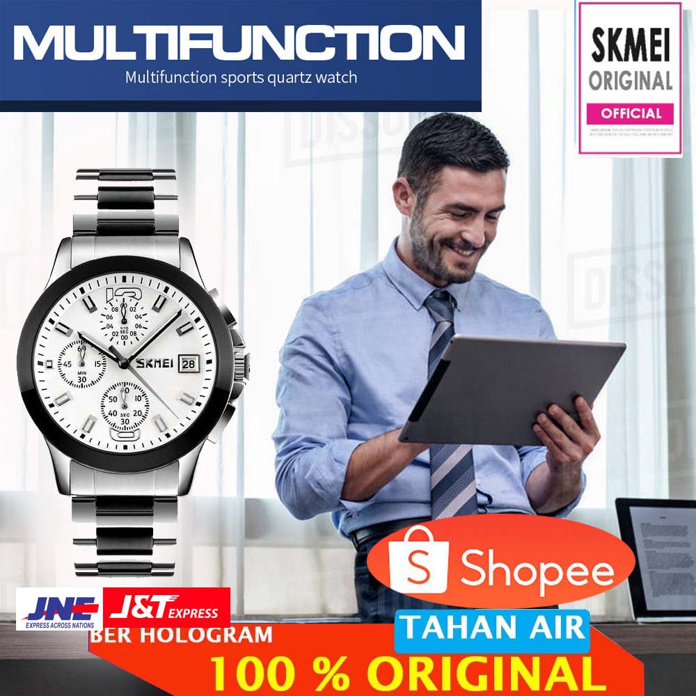 ORIGINAL SKMEI jam Tangan Analog Pria - 9126 [Putih]