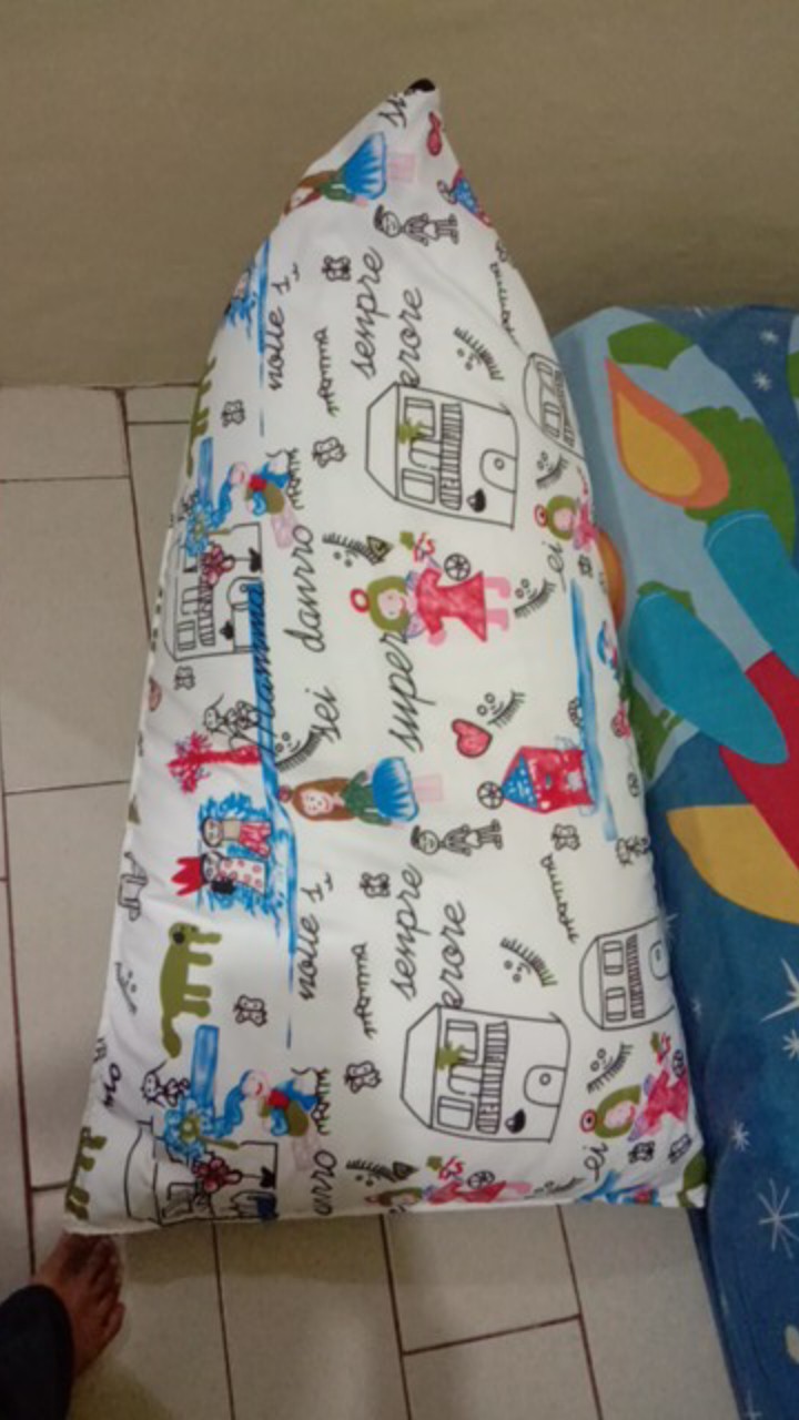 Bean Bag Komplit Isi Triangle / Oval Utk Dewasa Komplit Isi Bahan Waterproof Taslan Dan Katun