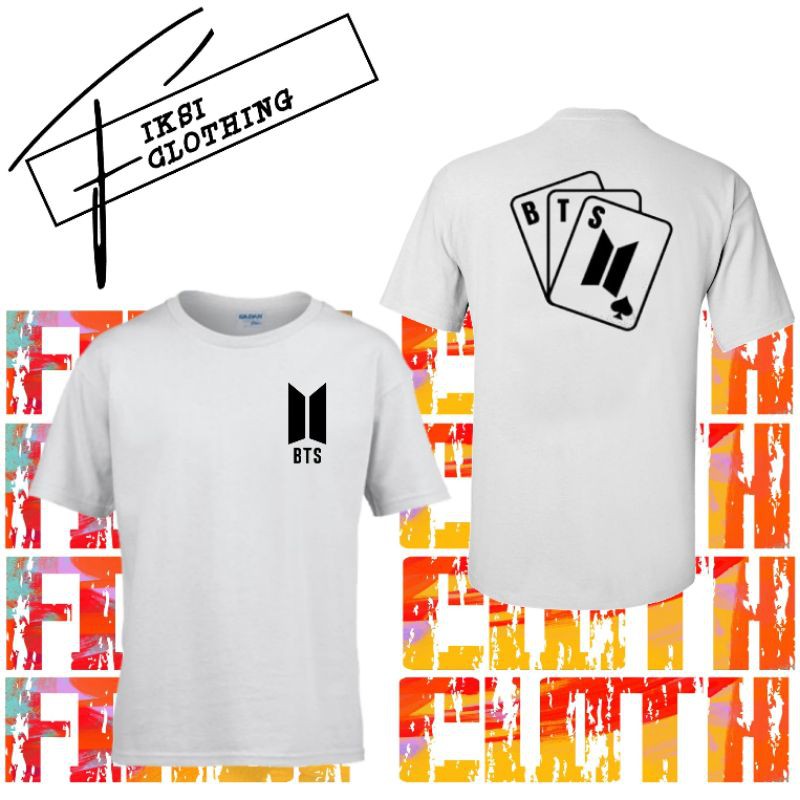 Tshirt Baju Kaos Keren BTS Card Logo Pria/Wanita - Fiksi Clothing