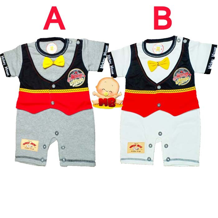 Baju Bayi Laki Laki Romper Bayi Lucu Mickey