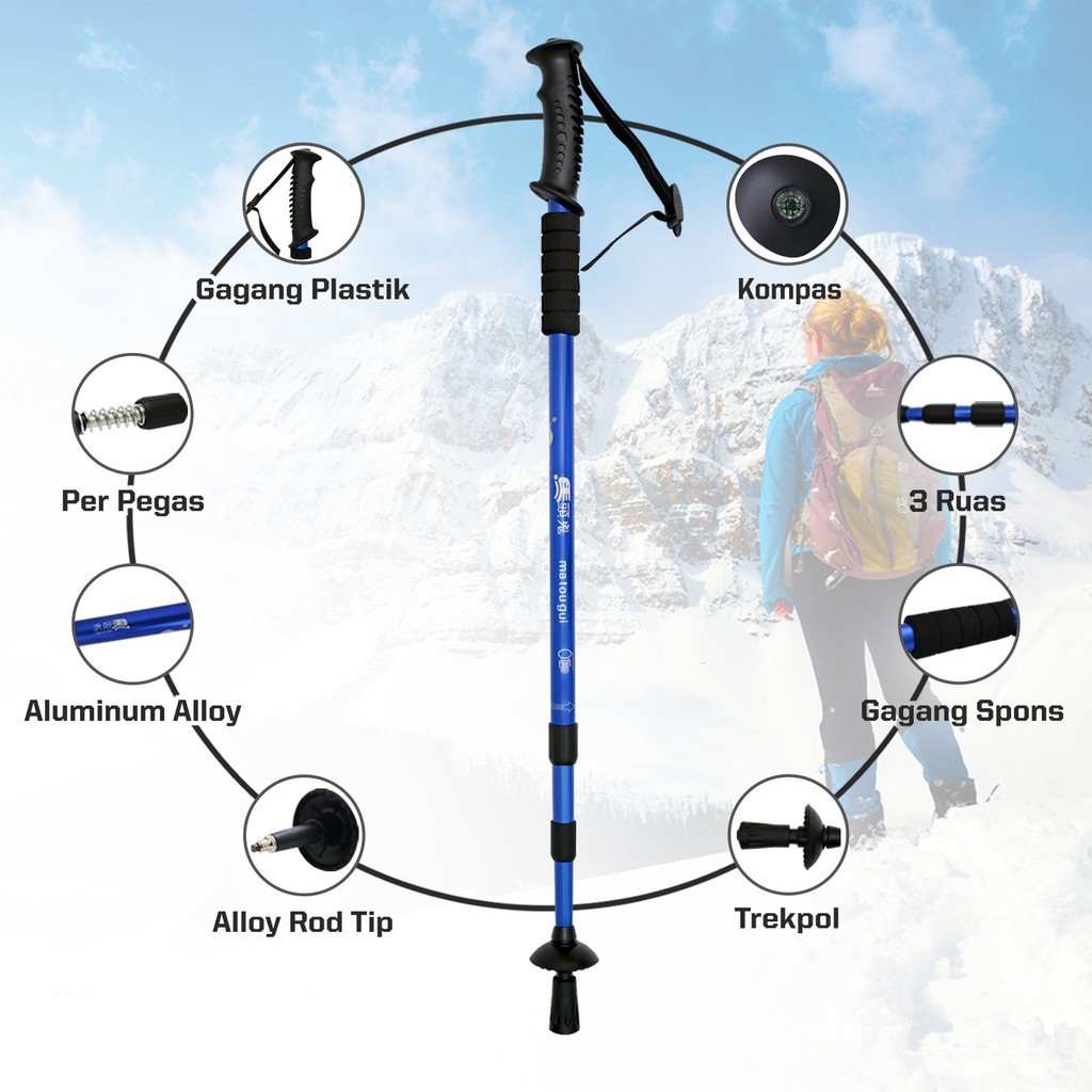 【COD】 Tracking Pole ~ Treking Outdoor Trekpole - Tongkat Mendaki Trekking Pendaki