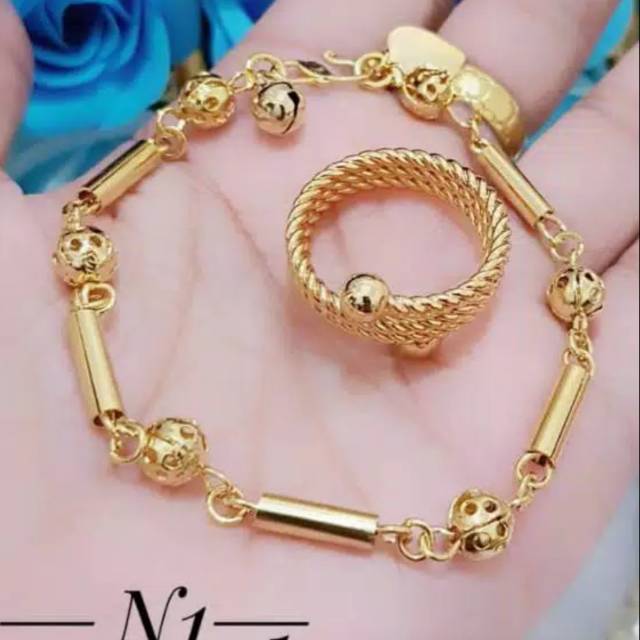 Gelang cincin lapis emas 24k 4205kj