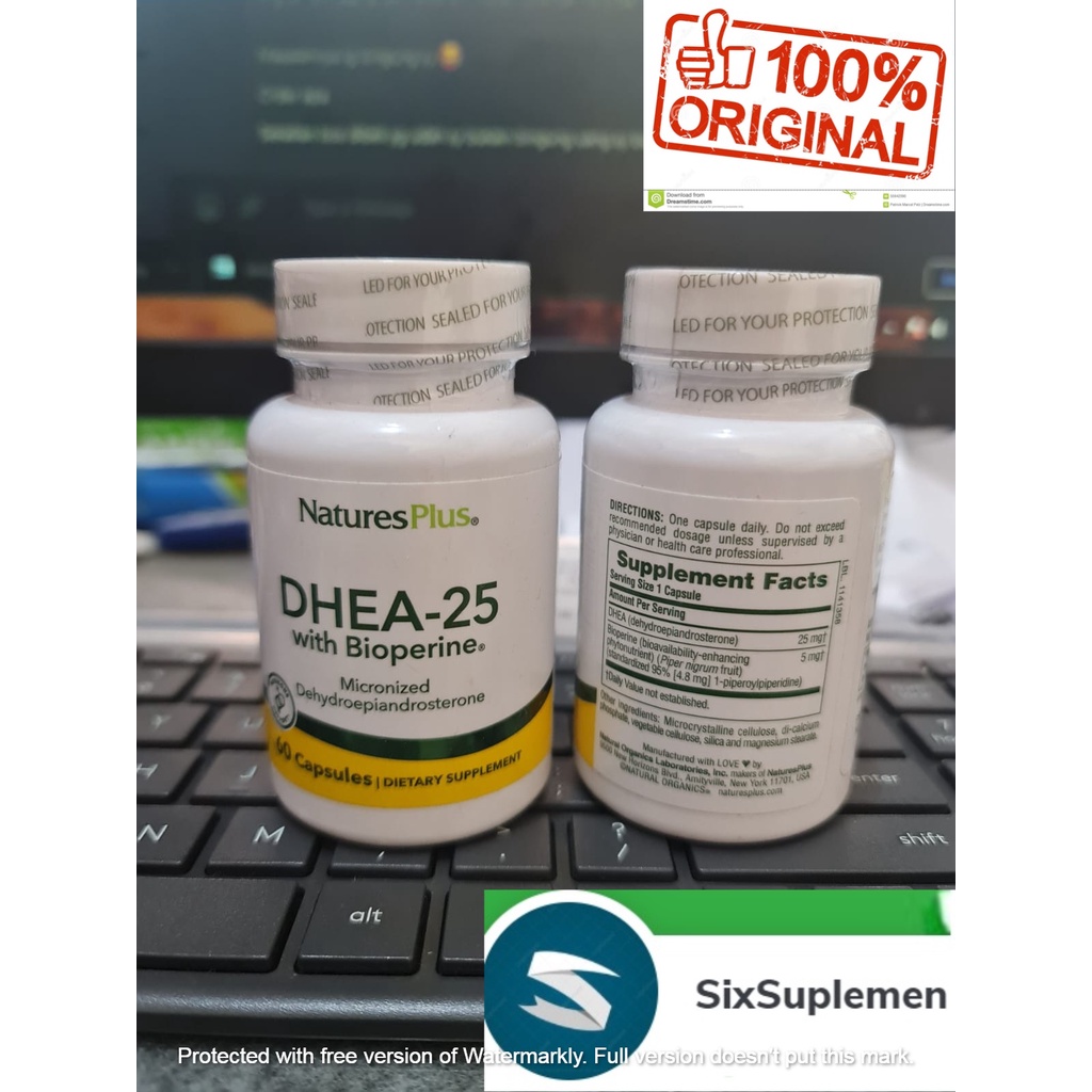 Natures Plus Dhea 25 with Bioperine 60 capsule | Suplemen Anti Penuaan Anti Aging Hormon Awet Muda