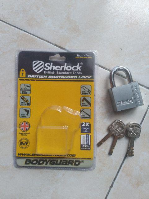 Gembok Sherlock Bodyguard 40mm Short - Gembok British  Anti Maling