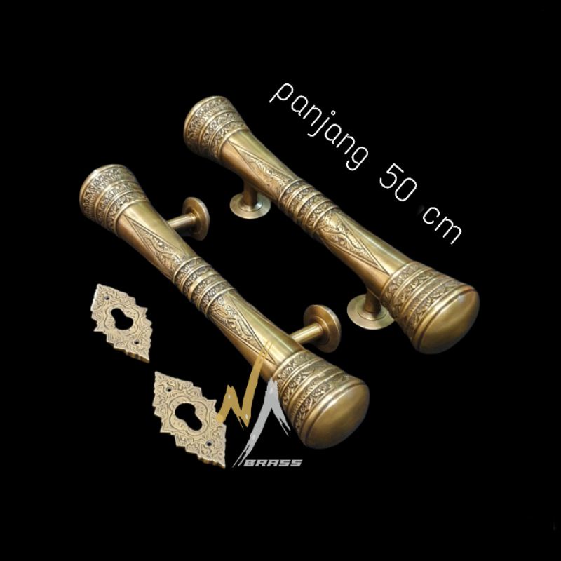 Handle Pintu Rumah Kuningan / Gagang Pintu Rumah / Tarikan Pintu Rumah Godo 50cm