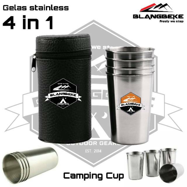 Gelas STAINLESS 4 IN 1 Camping Cup