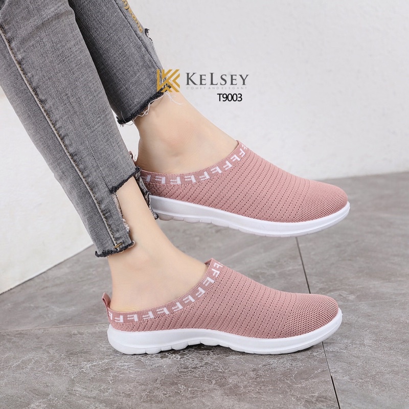 (GRATIS ALAS KAKI) NICOLE SANDAL SLIP ON WANITA KELSEY T9003 SANDAL SELOP WANITA Sepatu Wanita Import Slip On Soft Kanvas Elastis Anti Slip