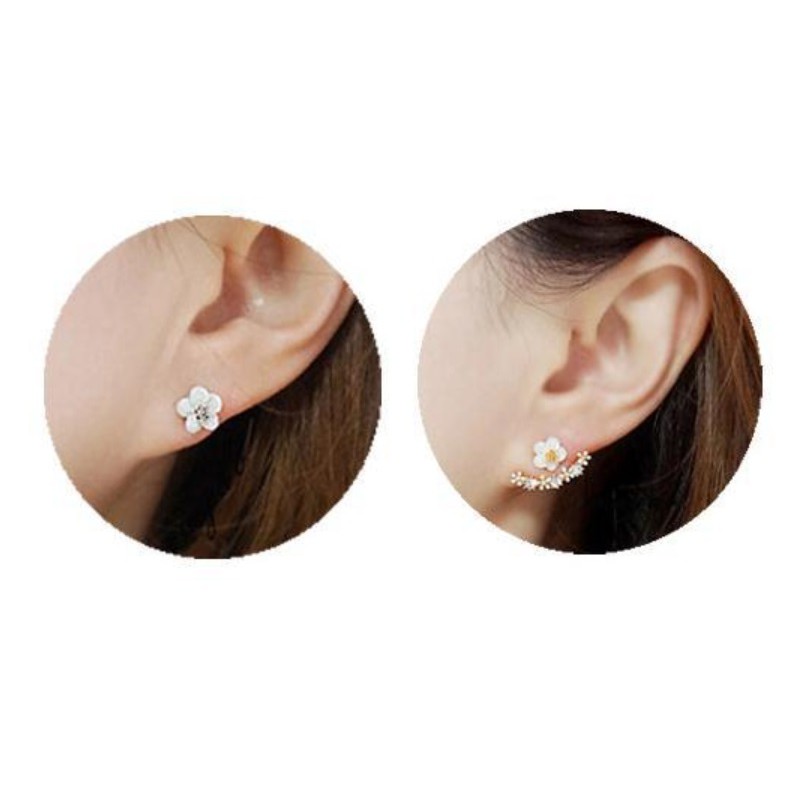 Anting Tindik Mini Wanita MELATI B07 Korea Fashion Women Diamond Ear Jacket Earring Giwang Cewek