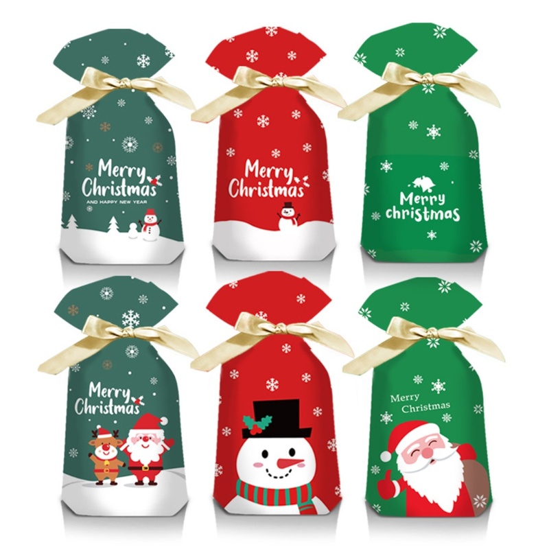 50pcs / lot Tas Permen Desain Santa Claus Untuk Dekorasi Natal