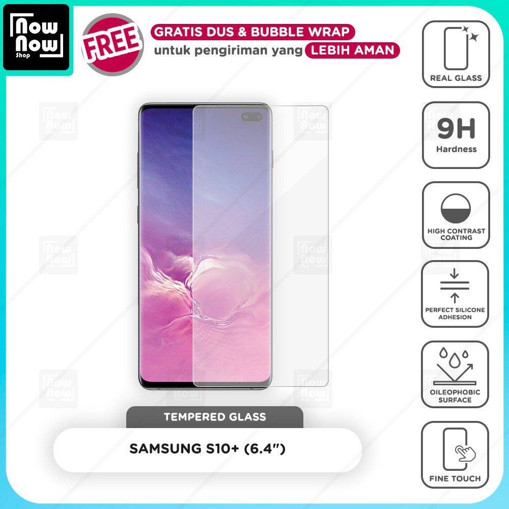 Tempered Glass Anti Gores Samsung S10+ 6.4 Inch Screen Guard Protector 9H Kaca Temperglass