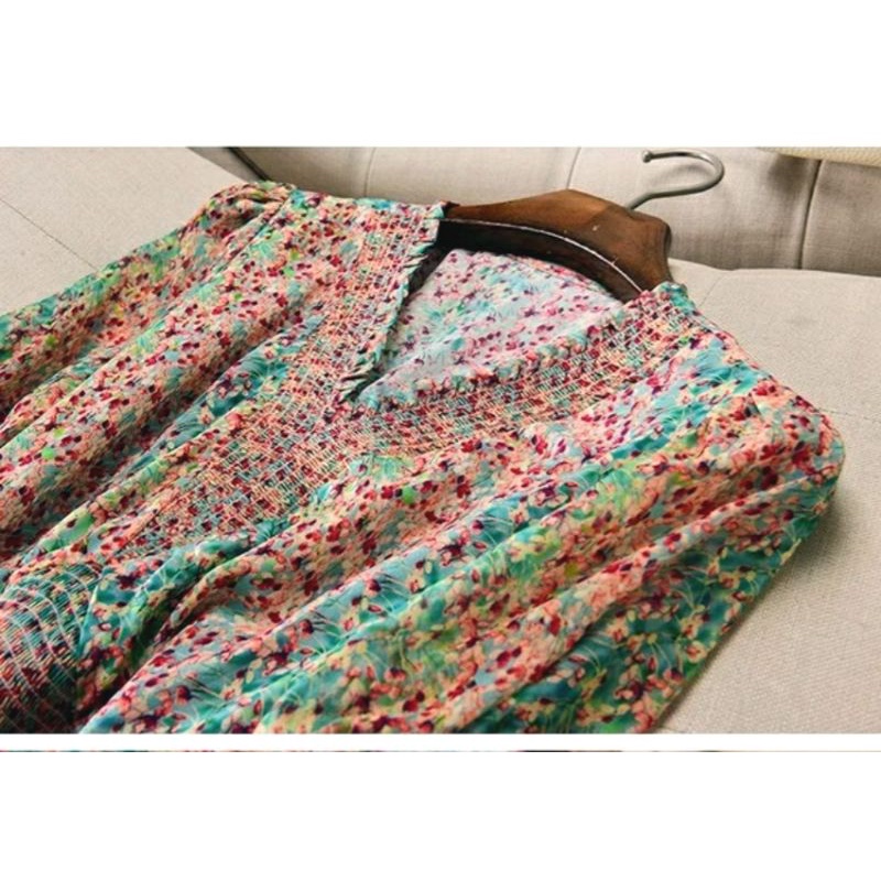 MDLV ~ 12344# Sydney Asymmetric Tiered Dress Long Dress Flower Layer Dress Korea Look Fashion import