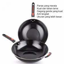 Termurah WAJAN TEFLON GAGANG 32CM / WAJAN PENGGORENGAN TEFLON 32CM / WAJAN ENAMEL VICO ANTI LENGKET