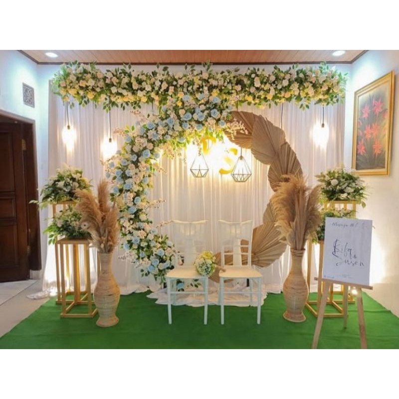 sewa dekorasi ring backdrop pernikahan dirumah 3 meter