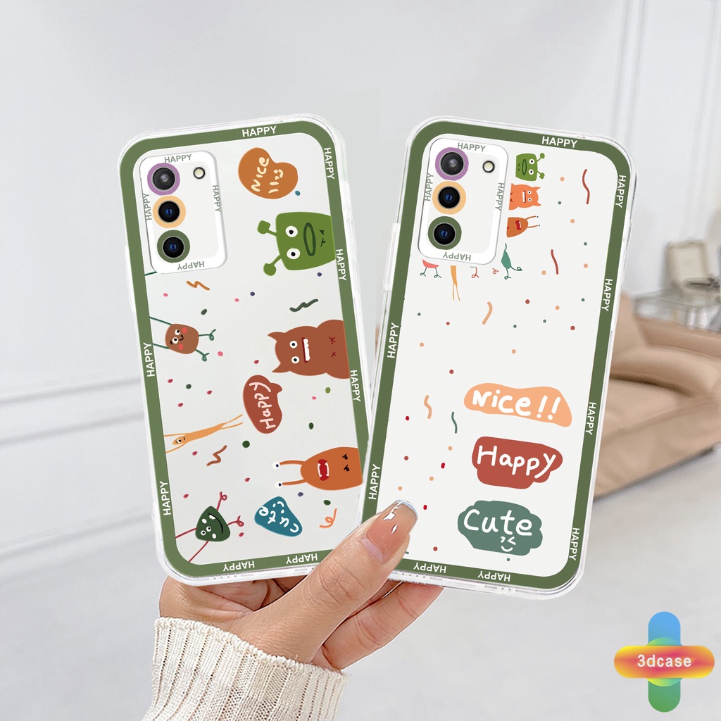 Case Samsung A32 A52 A12 A03 A51 A03S A10S A50 A13 A23 A20S J7 Prime A02S A20 A50S A10 A30S A52S A30 M12 M01S A125 F12 M10S M40S A515F A207F M02S A025 F02S 11 12 13  7 8 6 Plus Cute Cartoon Monster Transparent Phone Case