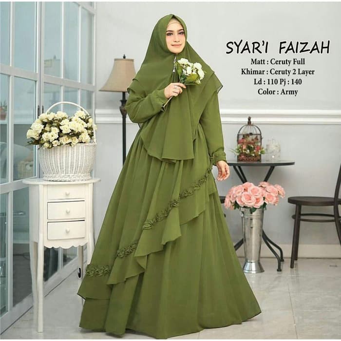 Baju Muslim Wanita | Gamis Syari Pesta Dres Maxi Faizah | TERBARU