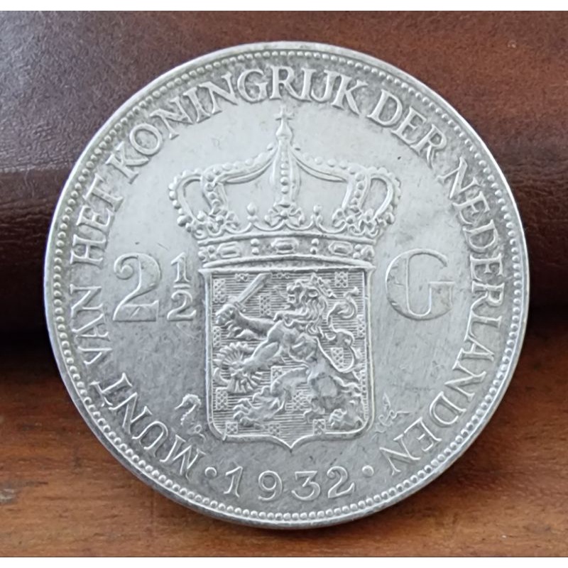 koin kuno, koin perak 2,5 gulden Wilhelmina 1932