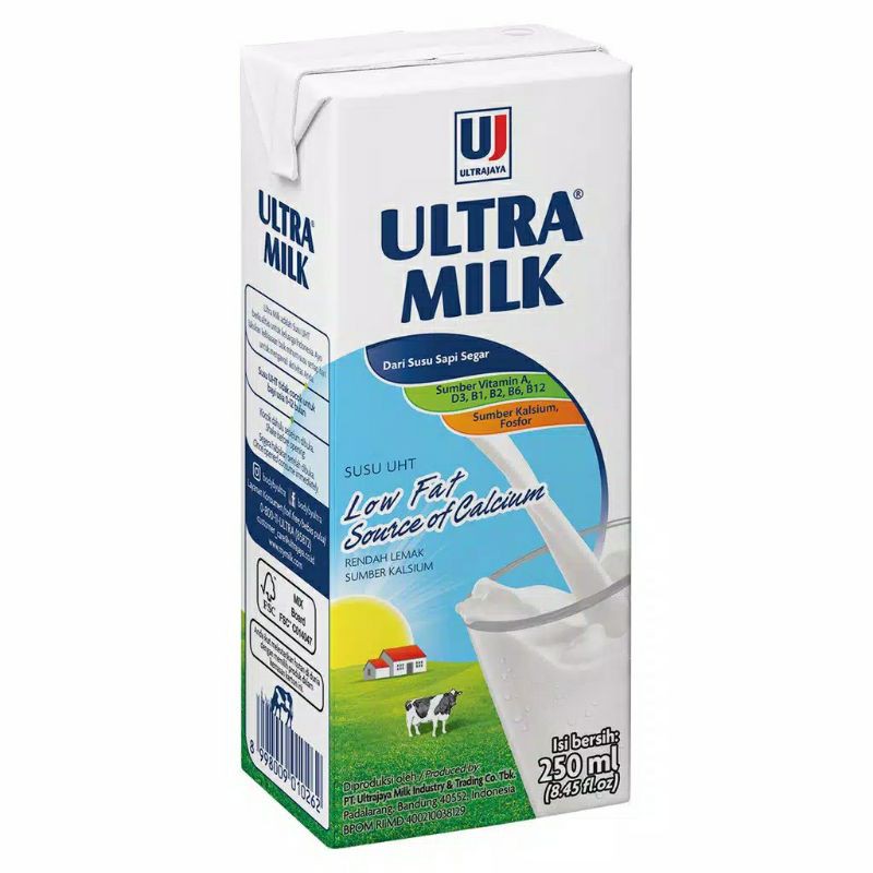 

Susu Ultra milk Low Fat 250ml Plain dan Coklat