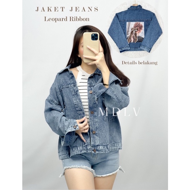 Jaket Jeans Leopard Ribbon Jeans Premium Jaket Jeans Import Good Quality Women Jeans Jaket Fashion Import