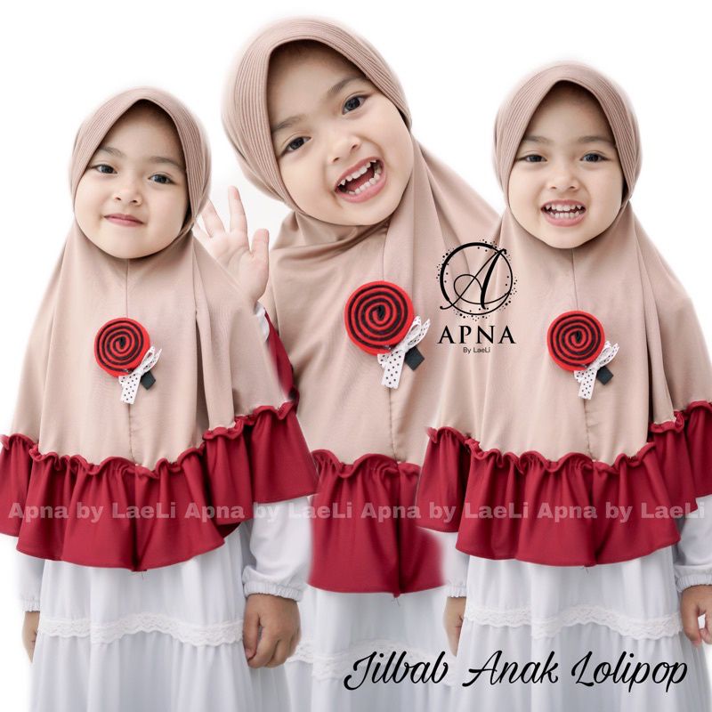 [APNA] Hijab Anak Lolipop - Jilbab Anak Jersey Paud Tk Lucu Murah - Kerudung Anak