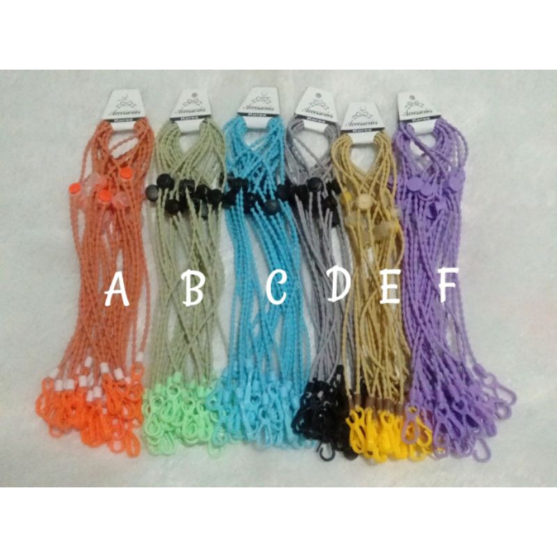 (12pcs) Grosir kalung masker tali padi polos