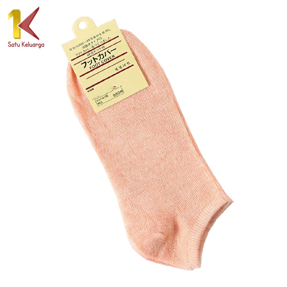 Satu Keluarga Kaos Kaki Semata P59 Kaos Kaki Polos Kaus Kaki Wanita Kaos Kaki Ankle Dewasa-ORANGE