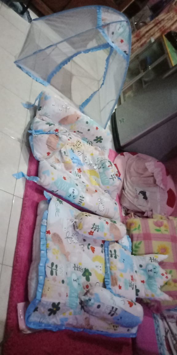 Mini Kasur Kotak Set Kelambu Katun Catra Jepang Sutra Toyobo Custom Motif Preorder Bumbee