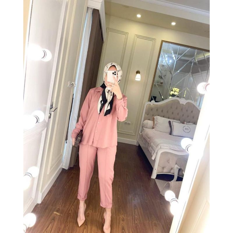 One sett salsabila By Aqila_fashion terlaris-Dusty