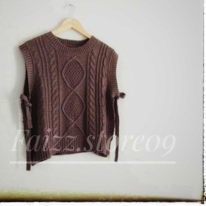 ✲ Vest ROMPI TAli Motif Sido CABLE I ROMPI RAJUT WANITA STORE09 MURAH ➻