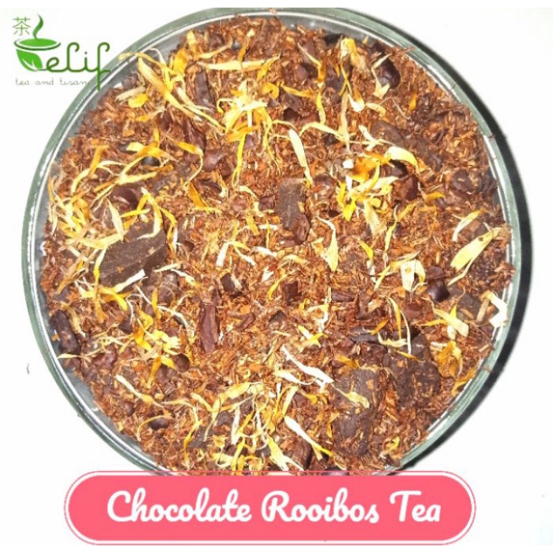 

ELIF TEA Chocolate Rooibos Tea : Rooibos, Marigold, Cacao Bean & Chocolate
