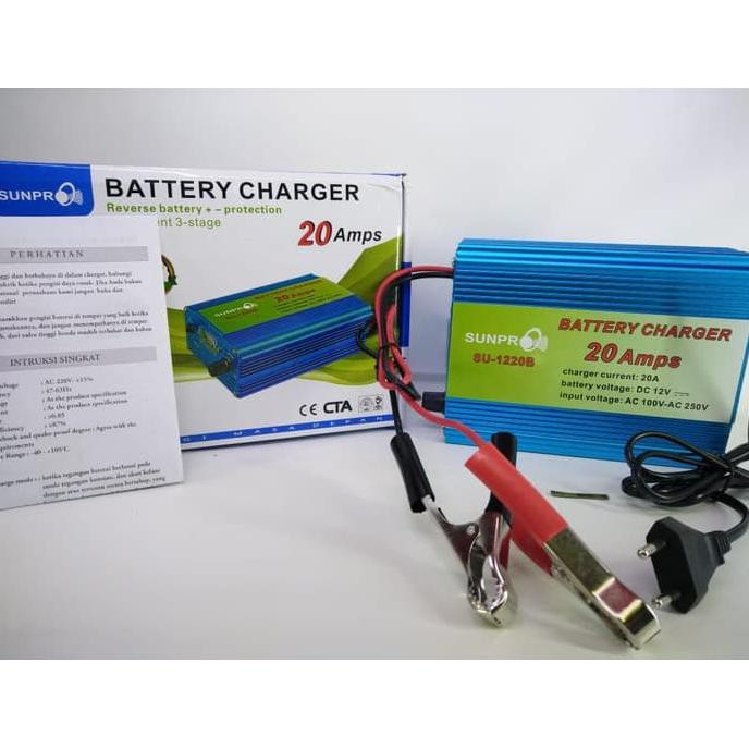 PROMO Cas Aki Otomatis / Charger Accu 20A, Aki Kering, Basah, Mobil, Motor,
