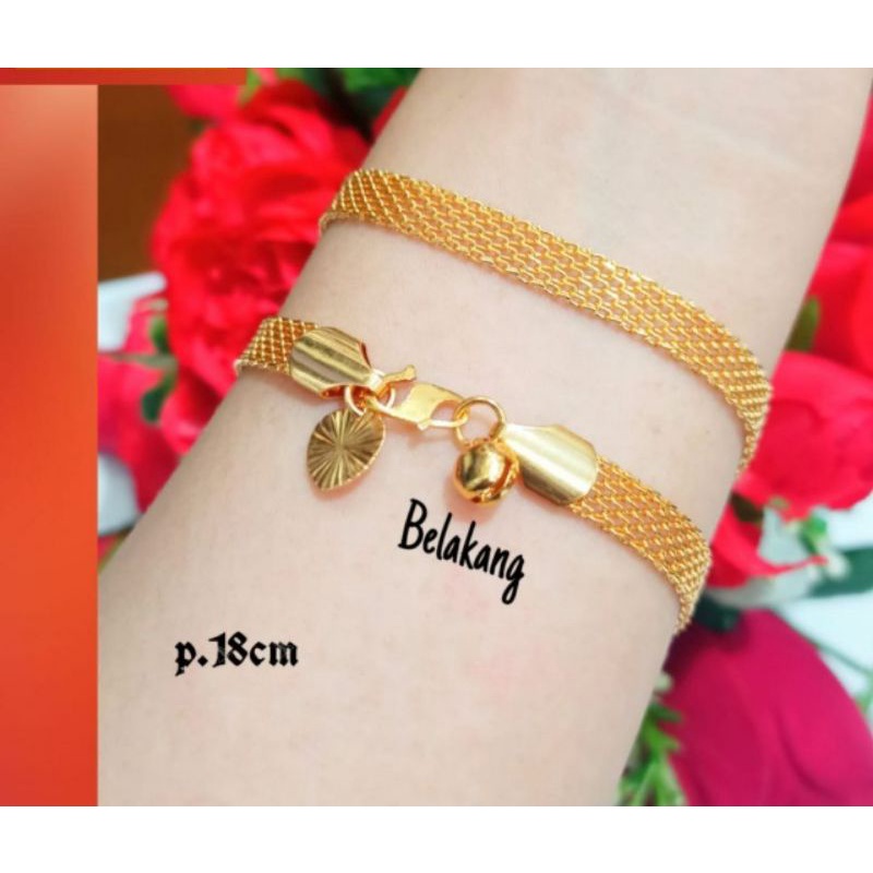 Gelang Tangan Tikar termanis,simple Gold &amp;Silver logam emas Hongkong *tidak karat*