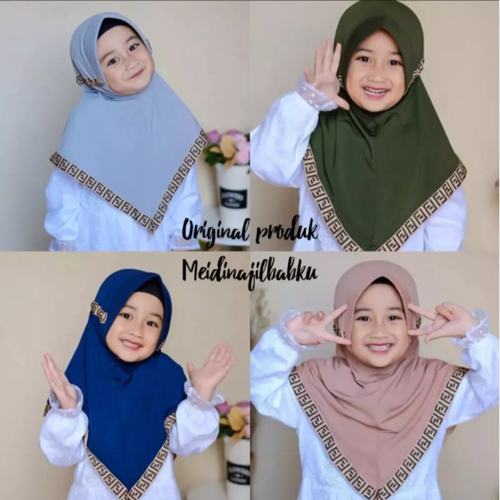 Jilbab Anak Perempuan SERUT FENDY 3 - 6 Tahun Hijab Anak Lucu Jersey Terbaru