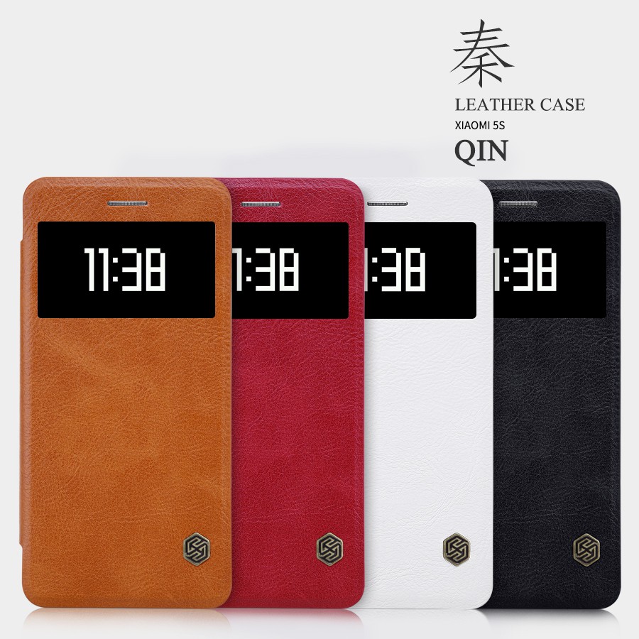 XIAOMI Mi 5S Flip Leather Cover View NILLKIN QIN Autolock Hard Case