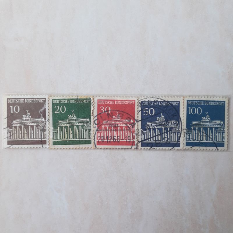 

Perangko Jerman German Brandenburg Gate Tahun 1966 - 1967 set 5pcs - Perangko Luar Negeri