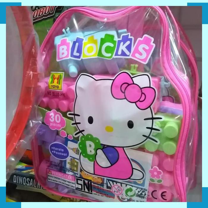 Mainan anak cewek lego block hello kitty pink/mainan edukasi/kratif
