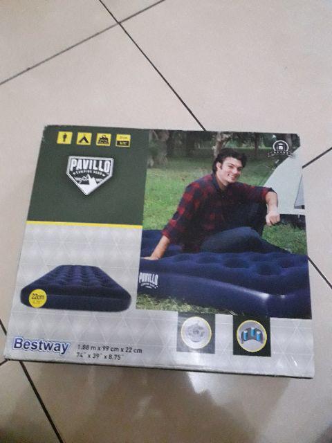 Bestway Flocked Air Bed Twin. Kasur Ranjang Angin Untuk Di Kamar